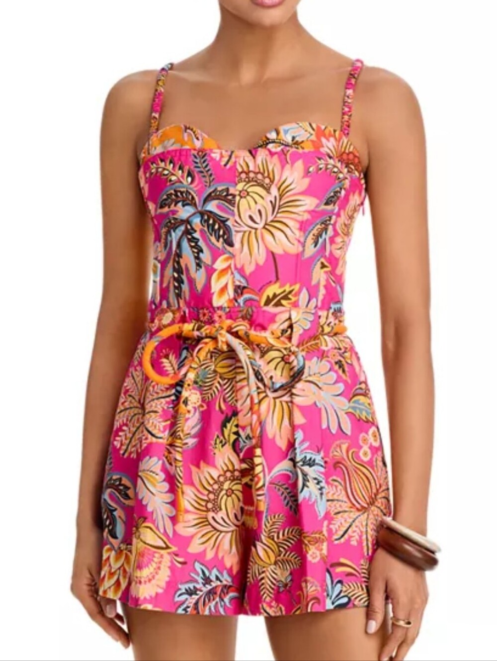 NWOT Farm Rio Tie Waist Tropical Romper